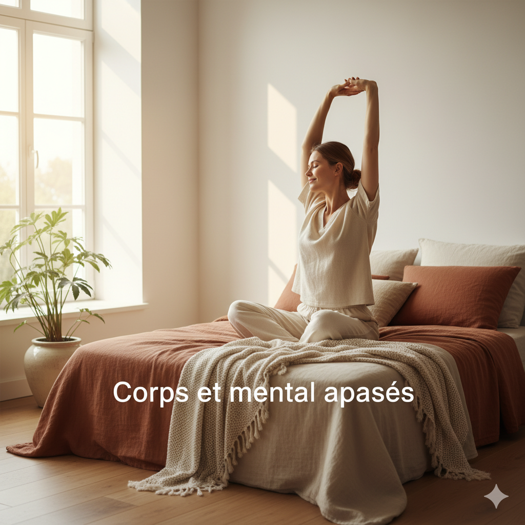 Femme s'éveillant paisiblement